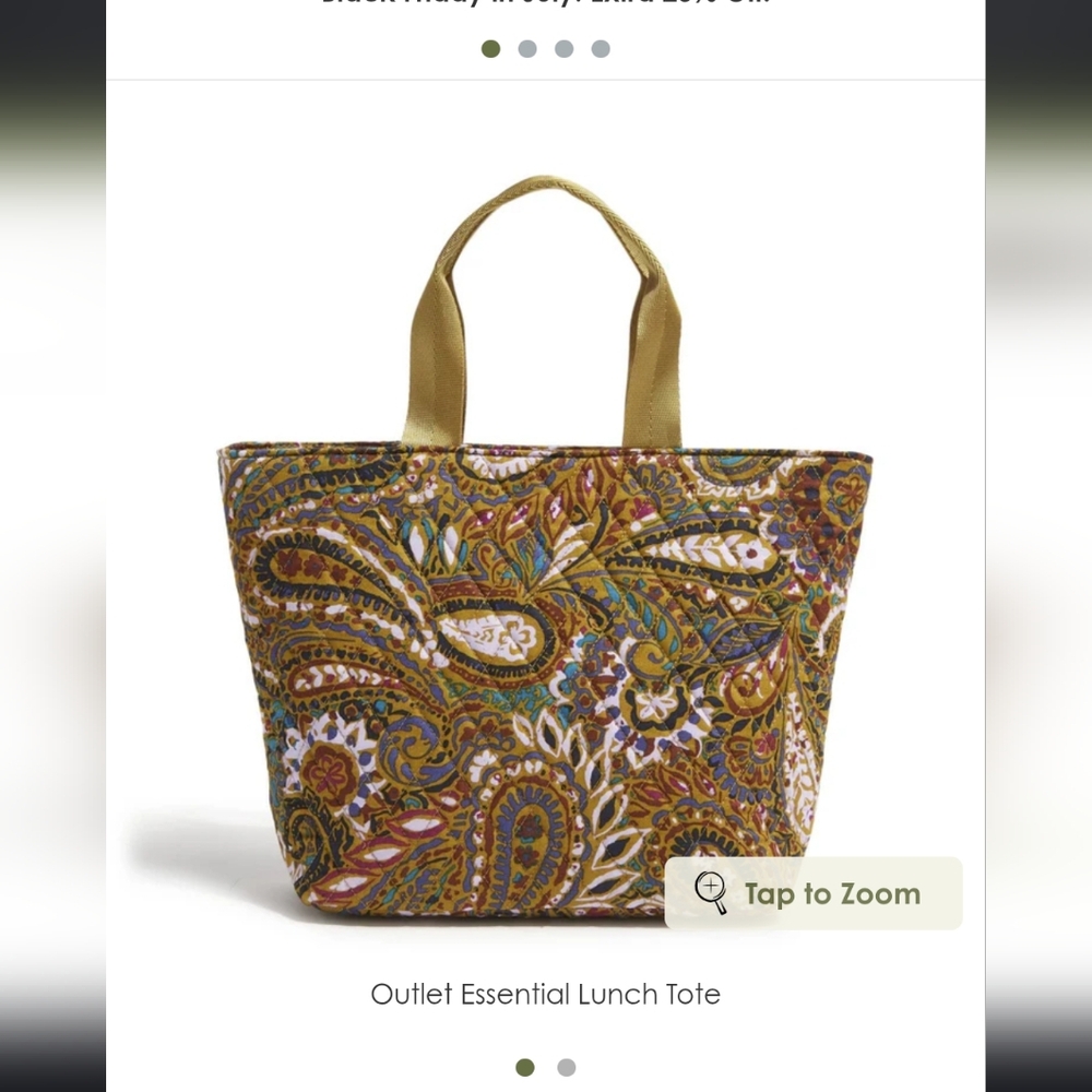Vera Bradley Paisley Tote - Gold and Brown